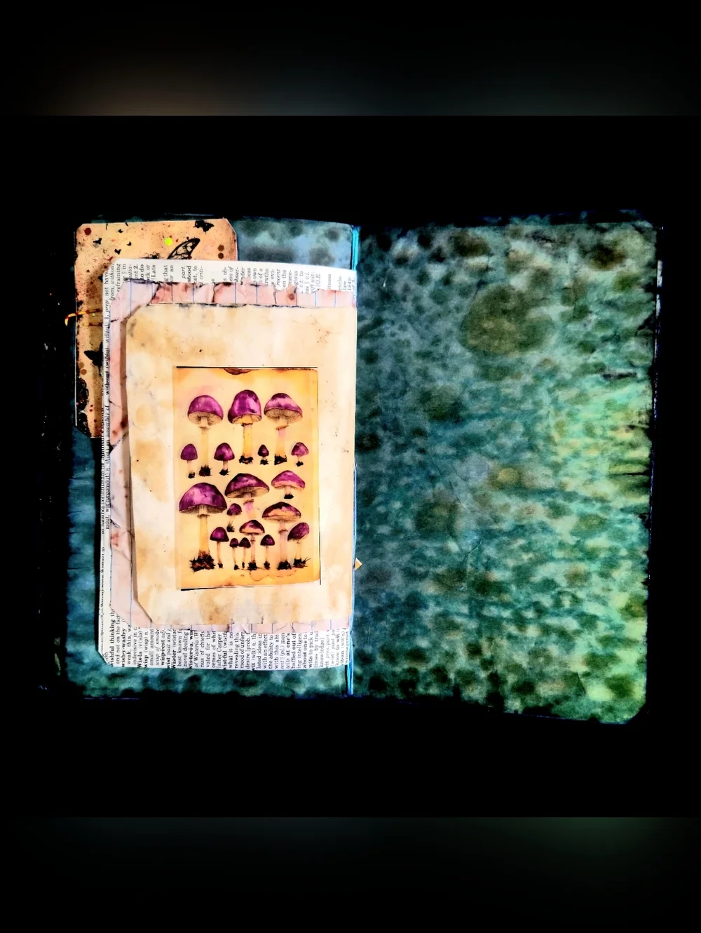 Fairy Mushroom Nature Handmade Junk/Creative Journal Vivid FluffyTextured Book